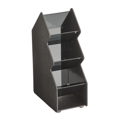 Vollrath CTC-3V 5.88" W x 16.25" H x 10.25" D Black ABS Plastic and Smoked Acrylic Construction Countertop Vertical Condiment Caddy