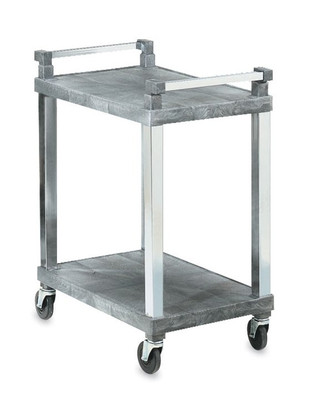 Vollrath 97101 30 1/2" W x 18 1/2" D x 36" H 200 Lb. 2 Shelves Plastic Gray Utility Cart