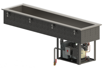Vollrath FC-4CSP-03120-R 8" Deep Well (3) Pan Refrigerated 18/8 Stainless Steel Polyurethane Foam Insulated Short Sided Cold Drop-In