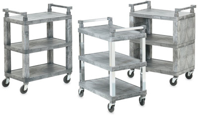 Vollrath 97111 200 Lb. 3 Shelves Closed End Plastic Gray Utility Cart
