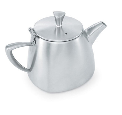 Vollrath 46307 3" H 12 Oz. 18/8 Stainless Steel Triangular Body Design Triennium Tea Pot with Lid