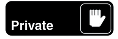 Vollrath 4505 3" x 9" White on Black Private Sign