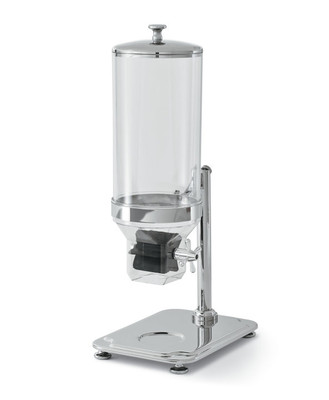 Vollrath T3660 25"H 8.5 Qt. 300 Series Stainless Steel with Single Transparent Acrylic Body D-Lux Cereal Dispenser
