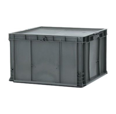 Vollrath 52646 21.75" L x 20.875" W x 13" H Gray Polyethylene with Sure-Grip Molded in Handles Tote 'N Store Shafer Box