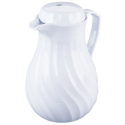 Vollrath 52134 64 Oz. White Plastic Tilt &amp; Pour SwirlServe Beverage Server