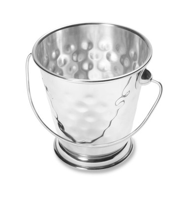 Vollrath 59783 11.6 Oz. 3 1/2" Top Diameter 3 1/2" H 2.6" Base Diameter Stainless Steel Hammered Texture Mini Bucket With Base