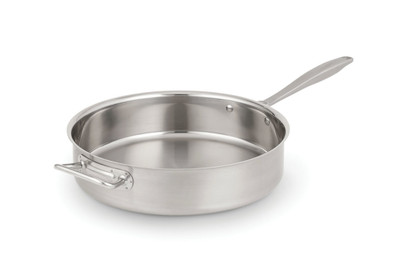 Vollrath 47747 9.5 Qt. Satin and Mirror Intrigue stainless Steel Saute Pan