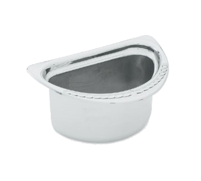 Vollrath 8230620 1.7 Quart 1/2 Size Oval Stainless 1.2mm Thickness "Rings" Embossing On Rim Mirror Finish Miramar Decorative Food Pan