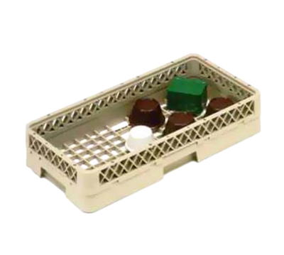 Vollrath HR1A 10" W x 19 3/4" D x 3 13/16" H Half Size Co-Polymer Plastic Beige Traex Open Dishwasher Rack
