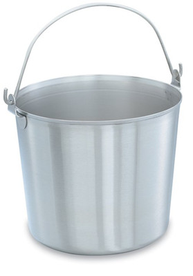 Vollrath 59150 16 Quart 11.88" Top Dia. 9.75" Height Utility Stainless with Handle Pail