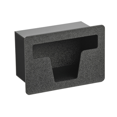 Vollrath FMS-6 10 9/16"W x 4 13/16"D x 7 5/16"H Black ABS Plastic "T" Shaped Flush Mount Straw Holder