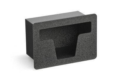Vollrath FMS-6 10 9/16"W x 4 13/16"D x 7 5/16"H Black ABS Plastic "T" Shaped Flush Mount Straw Holder