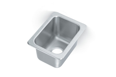 Vollrath 101-1-1 13" W x 14" Front-to-Back x 10" Deep Compartment Self-Rimming 3 1/2" Drain One Compartment Drop-In Sink