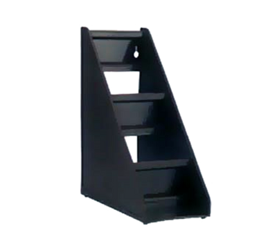 Vollrath 4830-06 11-3/4"L x 13-3/4"H x 5-5/8"W 3 Tier Black with Three Clips Plastic Self-Serve System Stand