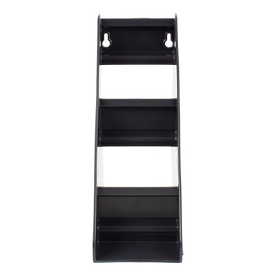 Vollrath 4830-06 11-3/4"L x 13-3/4"H x 5-5/8"W 3 Tier Black with Three Clips Plastic Self-Serve System Stand