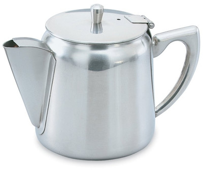 Vollrath 46370 4" H 12 Oz. Stainless Steel Gooseneck Hollow Handle Tea &amp; Coffee Server with Strainer