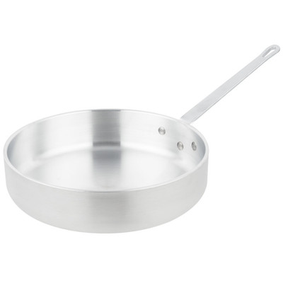 Vollrath 4070 10" W x 2.38" H 3 Qt. 3004 Aluminum Alloy with Riveted Non-Insulated Handle Premier Saute Pan