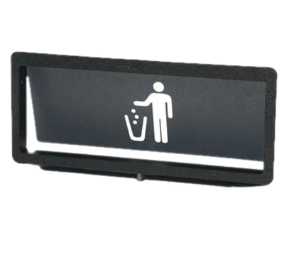 Vollrath MT-2 7 5/8"W x 2”D x 7 1/2"H Flush Mount White Imprint Symbol Identifies Trash ABS Plastic Large Trash Receptacle Door