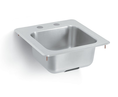 Vollrath 155-4 11" W x 10" Front-to-Back x 6 3/16" Deep Bowl 4" OC Deck Mount Faucet Holes Self-Rimming Underbar Sink