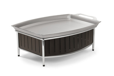 Vollrath 4667575 21" W x 16" D x 7.5" H Grill Stand Black High Quality Durable Aluminum and Stainless Steel Contoured Buffet Station