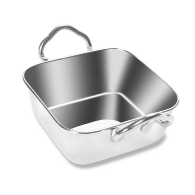 Vollrath 59768 28 Oz. 5 1/2&quot; L x 5 1/2&quot; W x 2&quot; H Square Stainless Steel Mini Roasting Pan