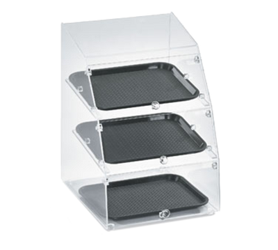 Vollrath MBC1014-3F-06 14.50" W x 21" H x 17" D Acrylic Counter Top Self Service with Curved Front and (3) Front Doors Display Case