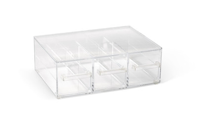 Vollrath SBB33 20" W x 7.38" H x 14" D Full Size Clear Acrylic Case with (3) Drawers Cubic Acrylic Display System