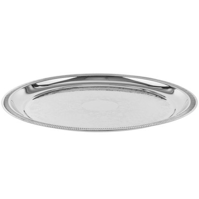 Vollrath 82101 15 1/4" Dia. Heavy Duty 18/8 Stainless Steel Round Elegant Reflections Serving Tray