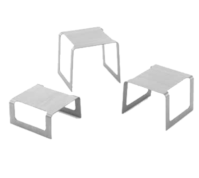 Vollrath 46009 3 Risers Square Black Brushed Stainless Steel Square Buffet Stand