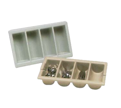Vollrath 1375-06 20.88" W x 12.88" D x 4.5" H Black 4 Compartments Traex Silverware Cutlery Box
