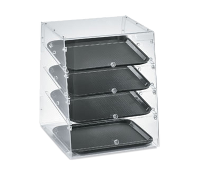 Vollrath KDC1418-4R-06 18.50" W x 22.75" H x 19.31" D Clear Acrylic Counter Top Full Service with Slant Front and Split Rear Door Display Case