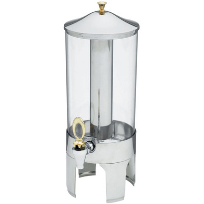 Vollrath 46280 8" Dia. x 21" H x 11" D 2 Gal. Single Stainless Steel Base Poly- Container New York Cold Beverage Dispenser