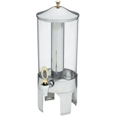 Vollrath 46280 8" Dia. x 21" H x 11" D 2 Gal. Single Stainless Steel Base Poly- Container New York Cold Beverage Dispenser