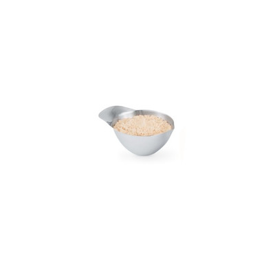 Vollrath 46657 8 Oz. 18/8 Stainless Steel One-Piece Construction Spouted Bowl with Round Handle Transfer Vessel