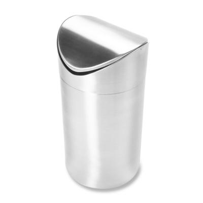 Vollrath 59781 66 Oz. 4.5" Top Diameter 9" H Stainless Steel Mini Waste Can with Swing Top