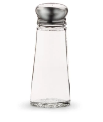 Vollrath 703 3 Oz. Glass Jar Stainless Steel Cap Dripcut Salt &amp; Pepper Shaker