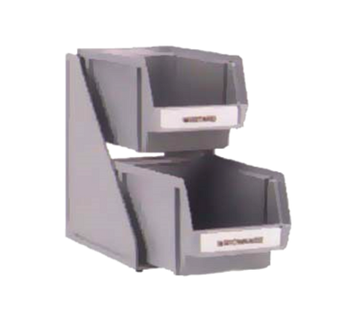 Vollrath 4840-01 (2) 8" Bins & Clips (2) tier Brown Plastic Construction Condiment Self-Serve System Set