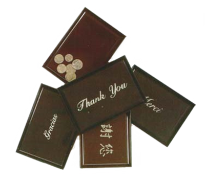 Vollrath 1000-96 4.5" x 6.5" Black Scratch Resistant "Thank You" Tip Tray