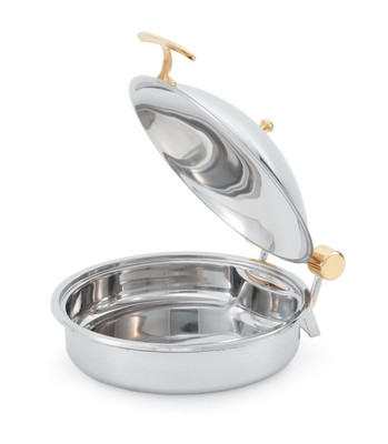 Vollrath 46121 6 Qt. Round Stainless Steel Induction Ready Intrigue Solid Top Induction Chafer