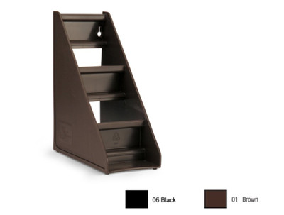 Vollrath 4830-01 5-5/8"L x 9"H x 7-3/4"W (2) Tier Brown with Three Clips Plastic Self-Serve System Stand