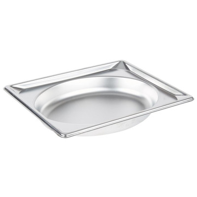 Vollrath 3102015 1.7 Quart 22 Gauge 300 Series Stainless Steel Super Pan Super Shape Half Oval Pan