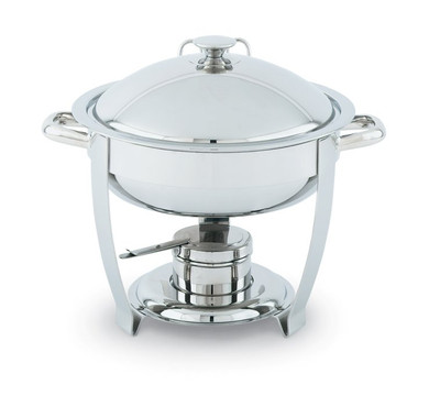 Vollrath 46502 6 Qt. Round Stainless Steel Lift-Off Cover Canned Heat Orion Chafer