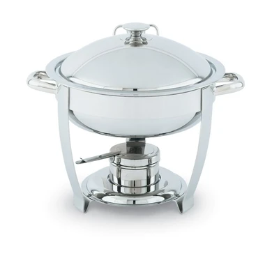 Vollrath 46502 6 Qt. Round Stainless Steel Lift-Off Cover Canned Heat Orion Chafer