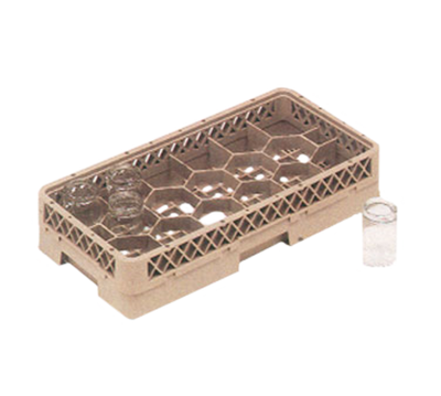 Vollrath HR1F 10" W x 19.75" D x 3.81" H Half Size 17 Compartments Co-Polymer Plastic Beige Traex Rack-Master Dishwasher Rack