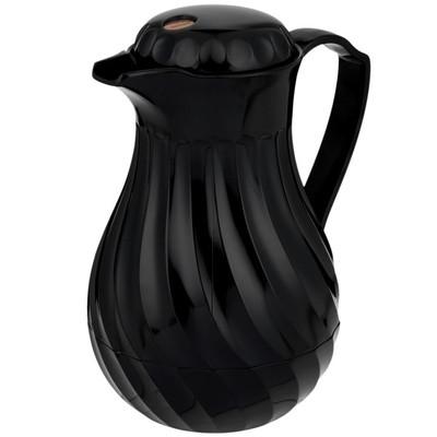 Vollrath 52170 42 Oz. Black Plastic SwirlServe Hot-N-Cold Beverage Server