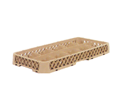 Vollrath HRC 10" W x 19 3/4" D x 2" H Half Size 10 Compartments Co-Polymer Plastic Beige Traex Dishwasher Rack Extender