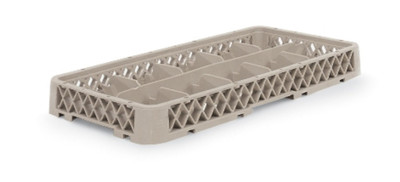 Vollrath HRC 10" W x 19 3/4" D x 2" H Half Size 10 Compartments Co-Polymer Plastic Beige Traex Dishwasher Rack Extender