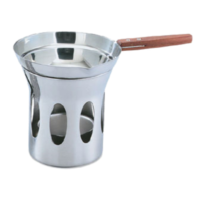 Vollrath 46777 4.25 Oz. Oval Vents at Base Rosewood Handle on Stainless Pan Butter Melter