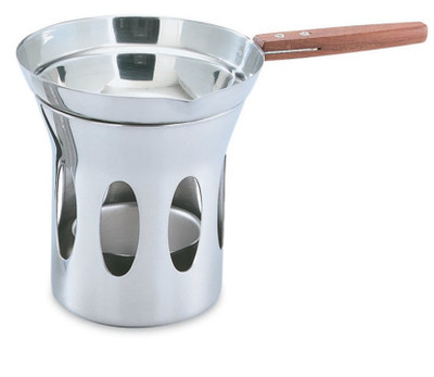 Vollrath 46777 4.25 Oz. Oval Vents at Base Rosewood Handle on Stainless Pan Butter Melter