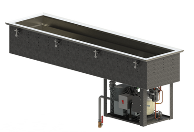 Vollrath FC-4CSP-04120-N 6-5/8" Deep Well (4) Pan Refrigerated 3" Recessed Shoulder 18/8 Stainless Steel Polyurethane Foam Insulated NSF7 Short Sided Cold Drop-In